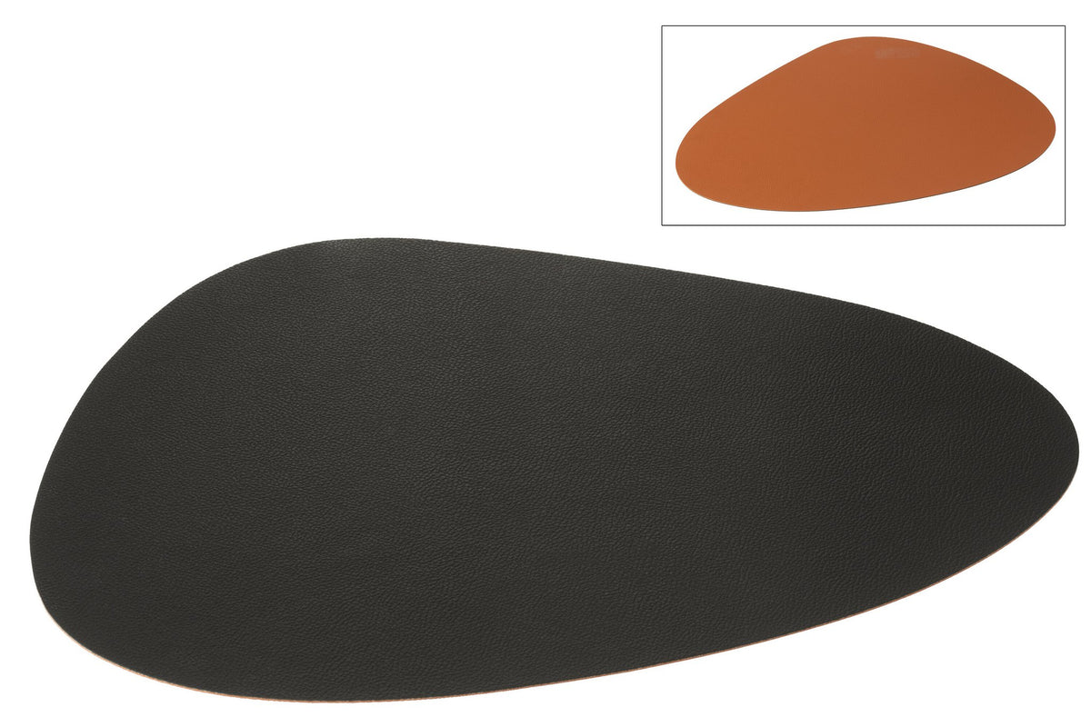 J-Line Steen placemat - kunststof - zwart