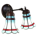 Wandlamp Tiffany 30x23x23 CM Blauw Rood Glas Muurlamp
