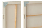 J-Line schilderij Gips - hout - wit - set van 2
