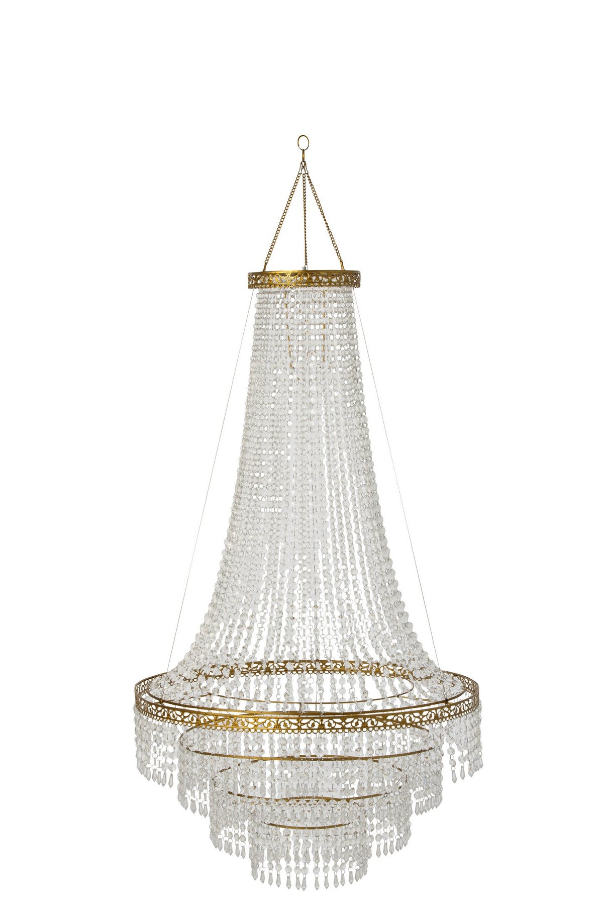 J-Line Kandelaarlampenkap - acryl - transparant/goud - large