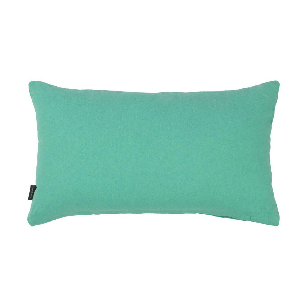 Flanel aqua groen kussen 30 x 50 cm