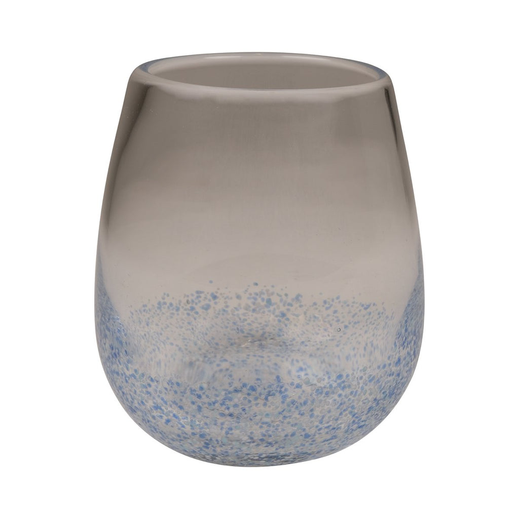 Speckle mondgeblazen Theelichthouder blauw h12 b9
