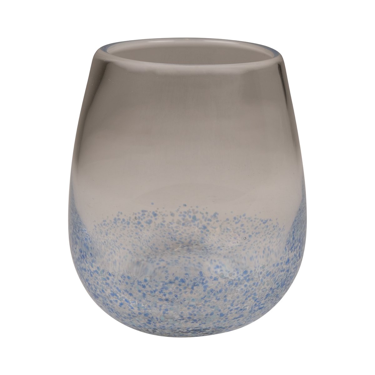 Speckle mondgeblazen Theelichthouder blauw h12 b9
