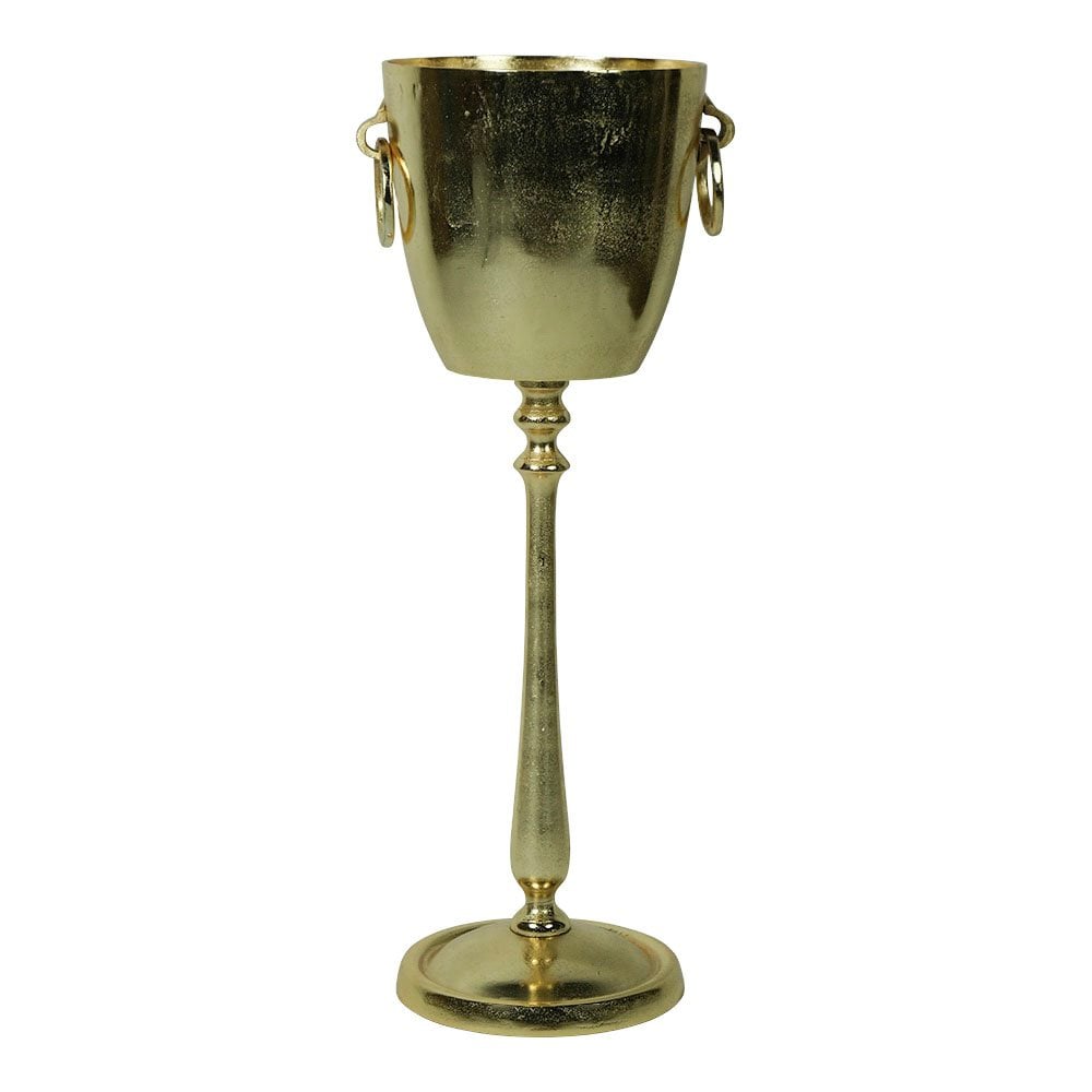 Wijnkoeler op poot champagne goud 31X12X10cm