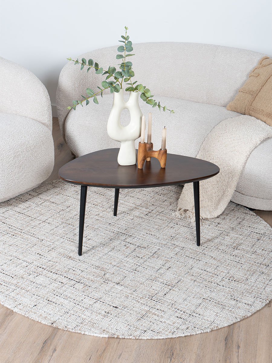 Vloerkleed Cross Beige - Rond ø160 cm