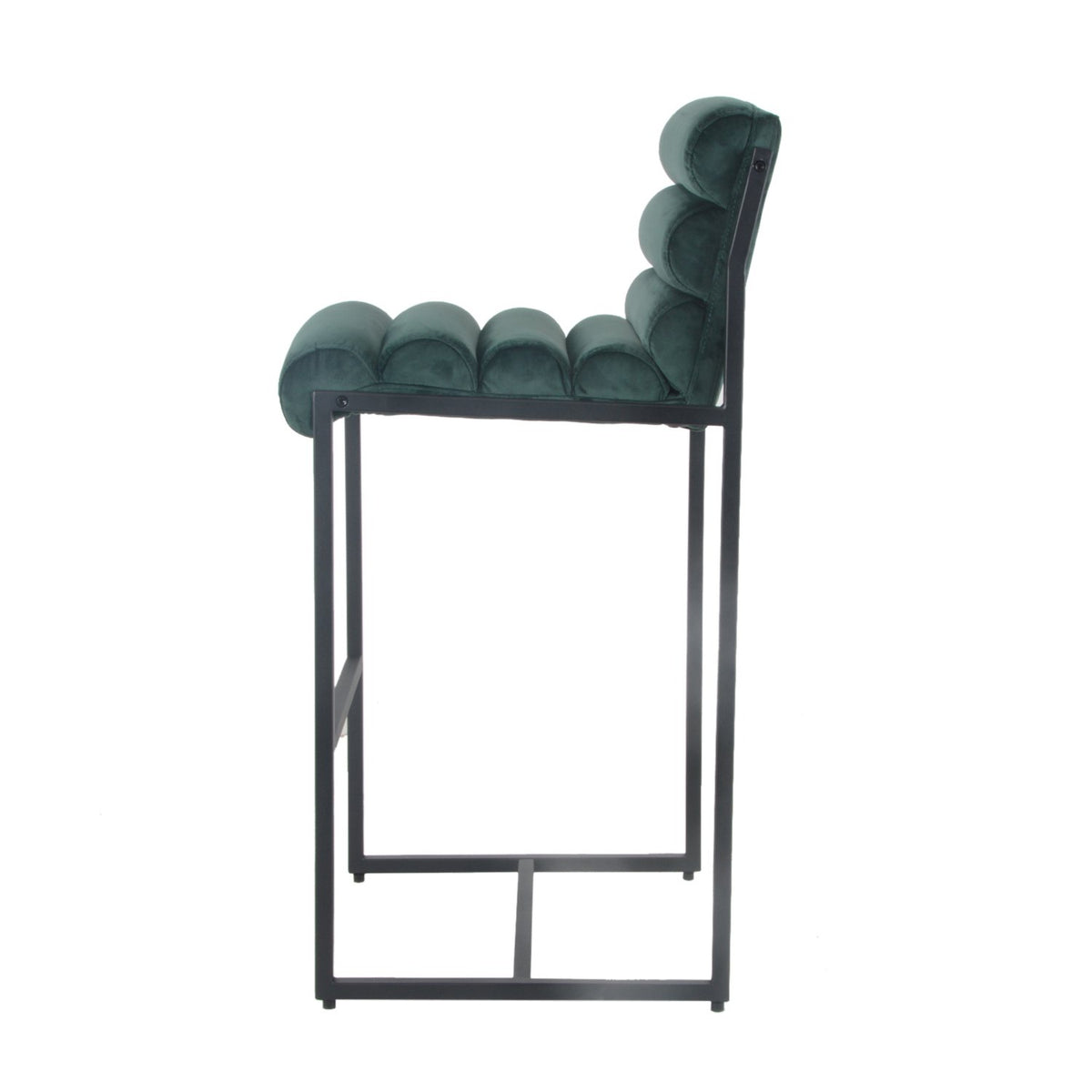 Bar stool Design stool 75 cm Velvet Tony - Velvet Dark Green