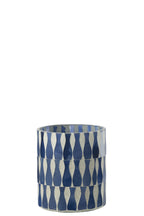 J-Line kaarshouder - glas - blauw/wit - M