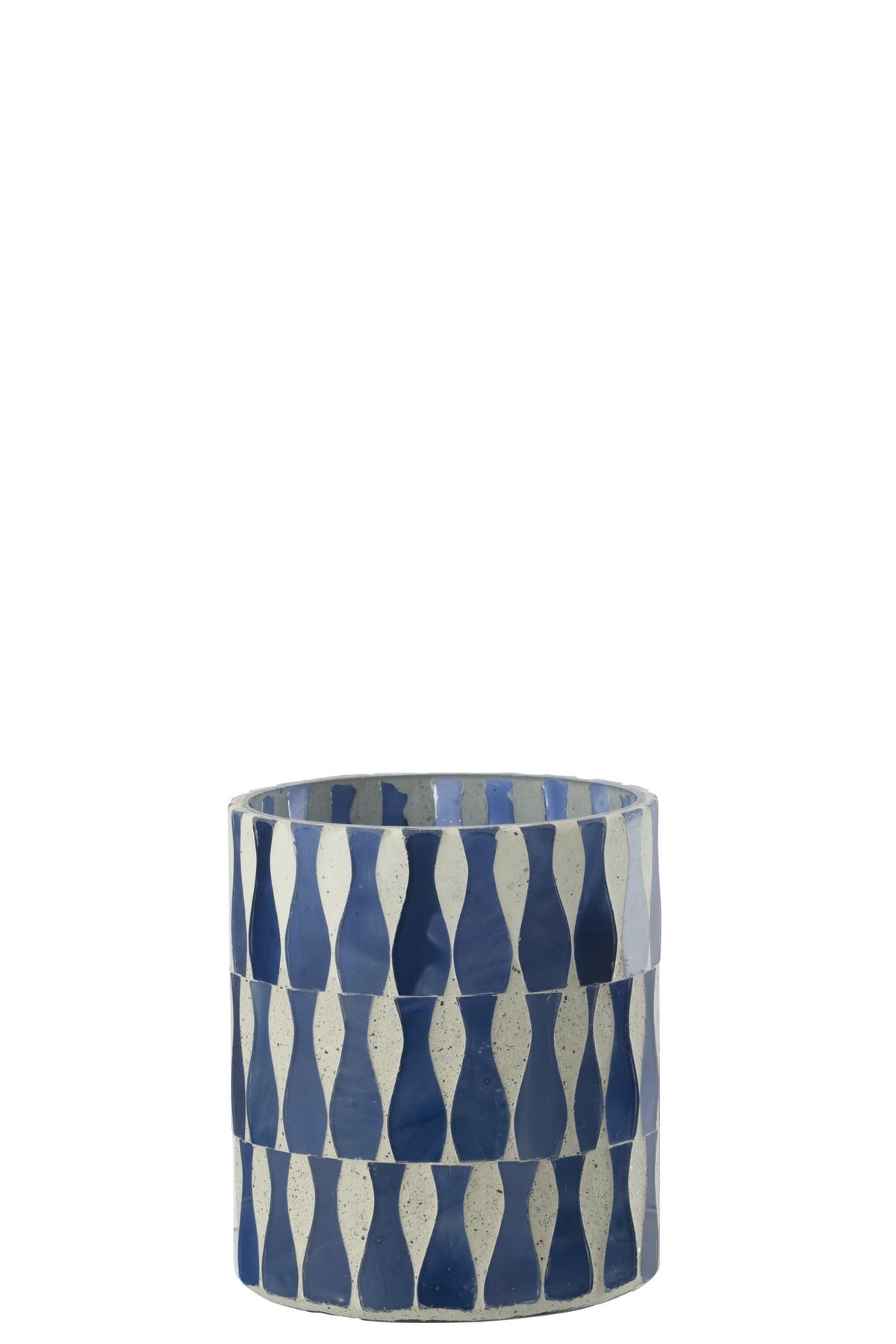 J-Line kaarshouder - glas - blauw/wit - M