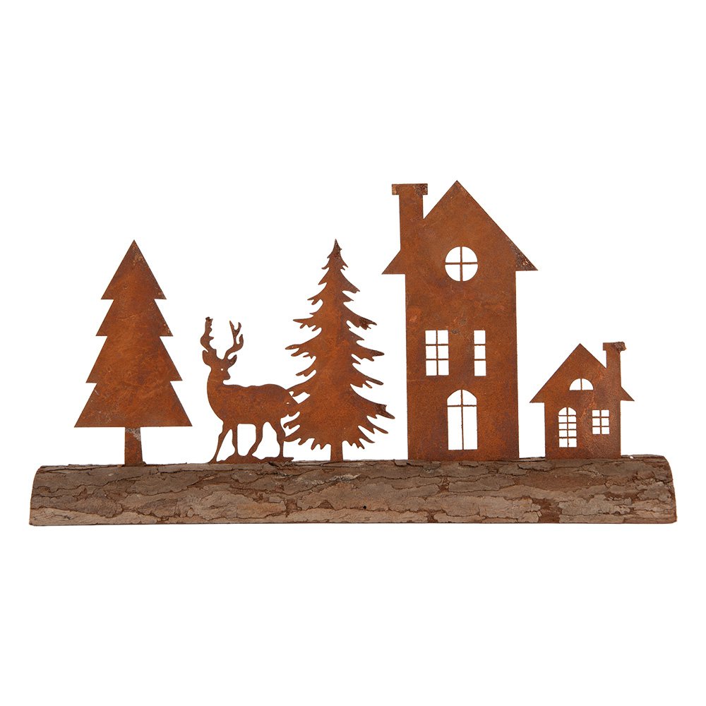 Decoratie Beeld Rendier 36x7x18 cm Bruin Metaal