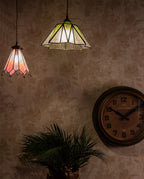 Hanglamp Tiffany Ø 18x90 cm Roze Glas Hanglamp Eettafel