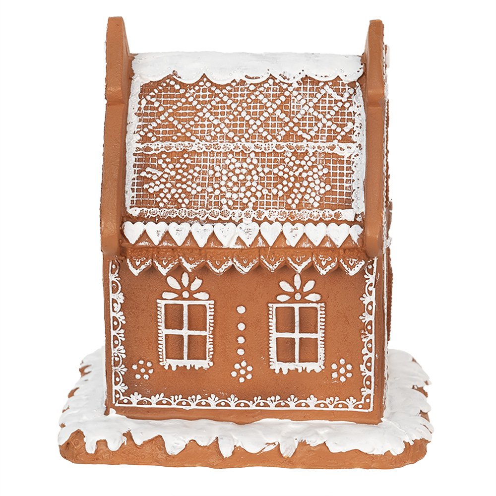 Gingerbread house met LED 17 cm Bruin Polyresin Peperkoekhuisje