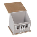 Eierkastje Huis 20x14x18 cm Grijs Bruin Hout Eierhouder