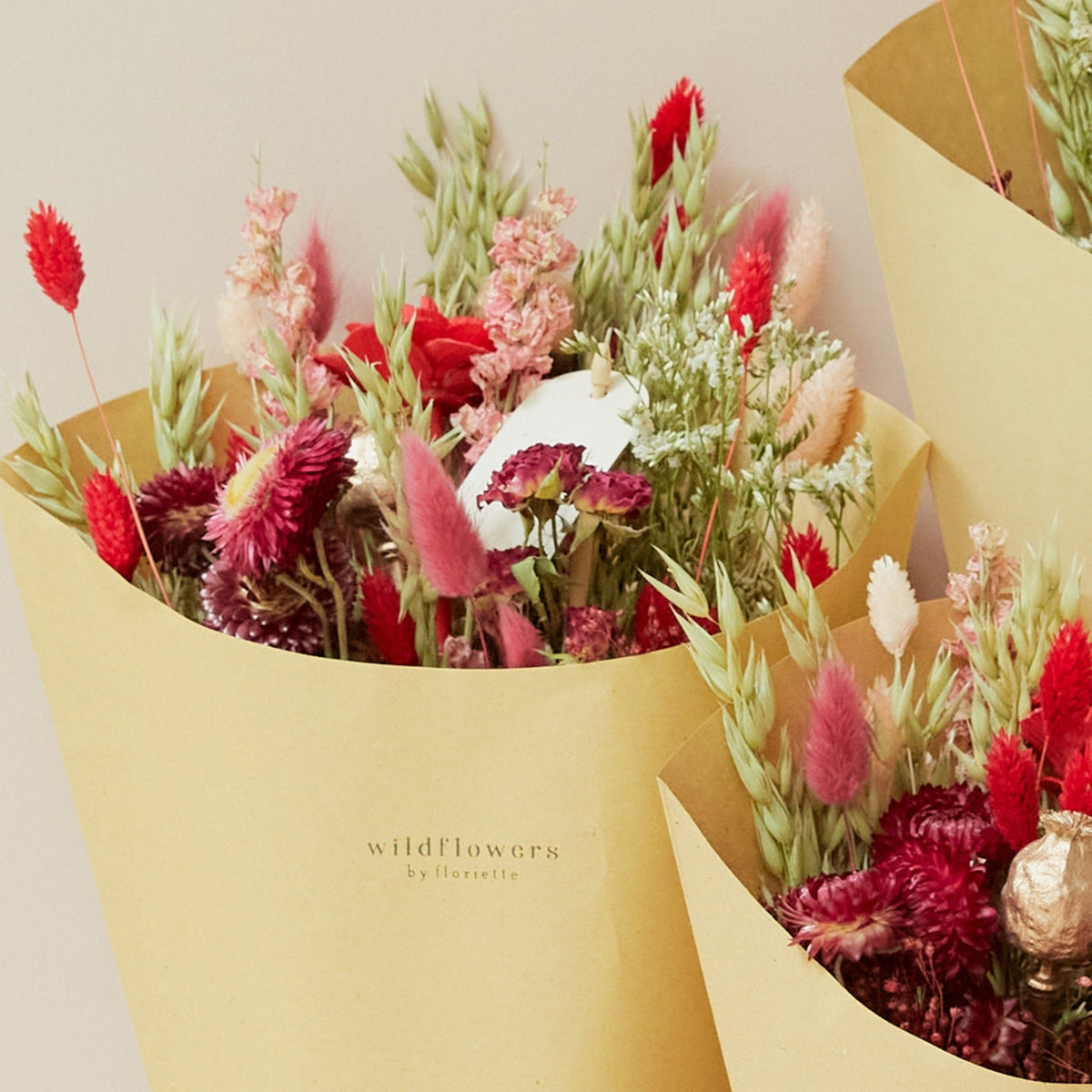 Gedroogde bloemen - Field Bouquet - Red Allure