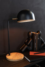 J-Line tafellamp Evy - ijzer/hout - zwart/naturel