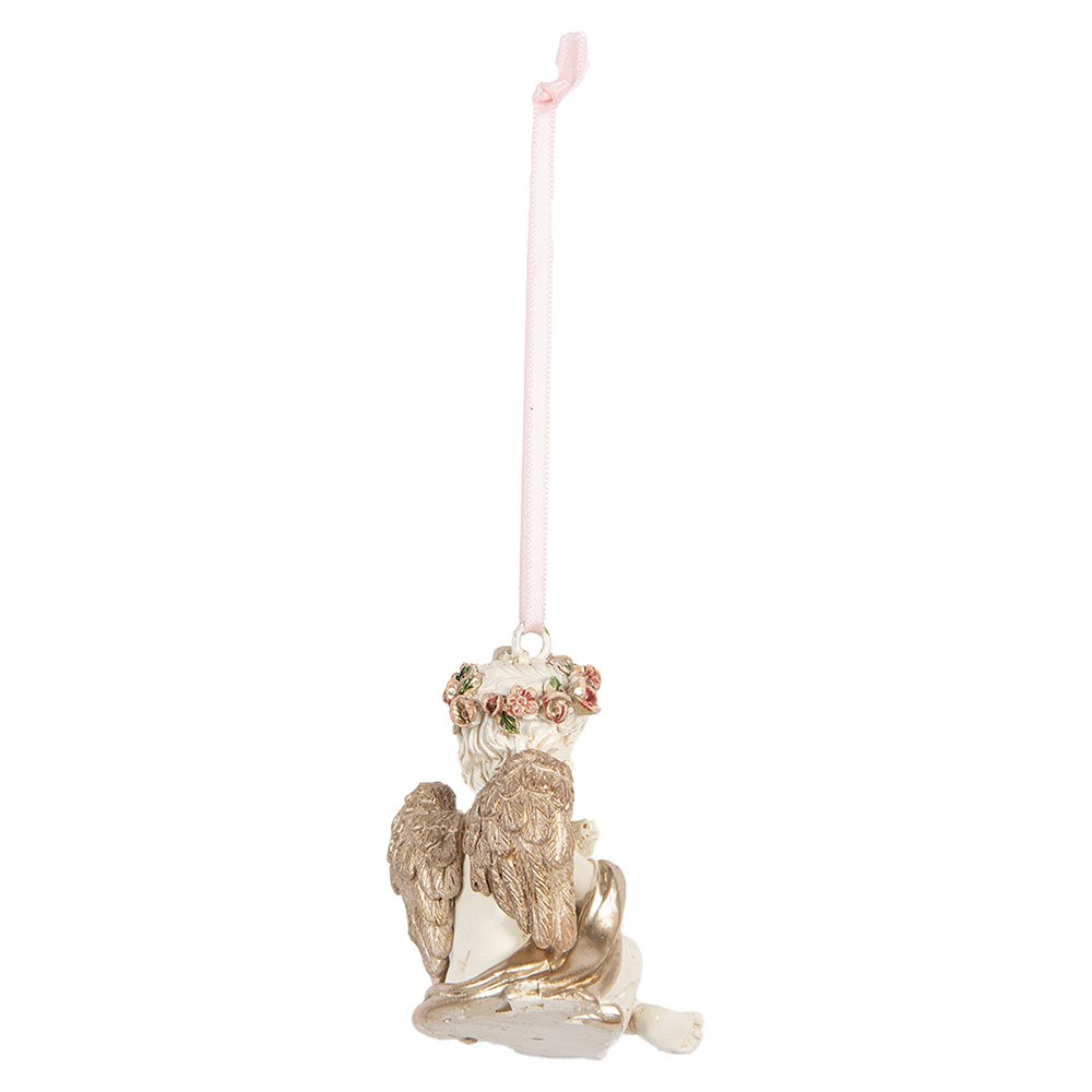 Kerthanger Engel 5x4x6 cm beige kunststof