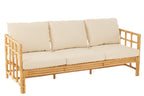 J-Line zetel Elise + kussen 3 Personen - rotan/textiel - naturel/wit