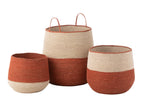 J-Line Set Van 3 Mand Zeegras Naturel/Terracotta