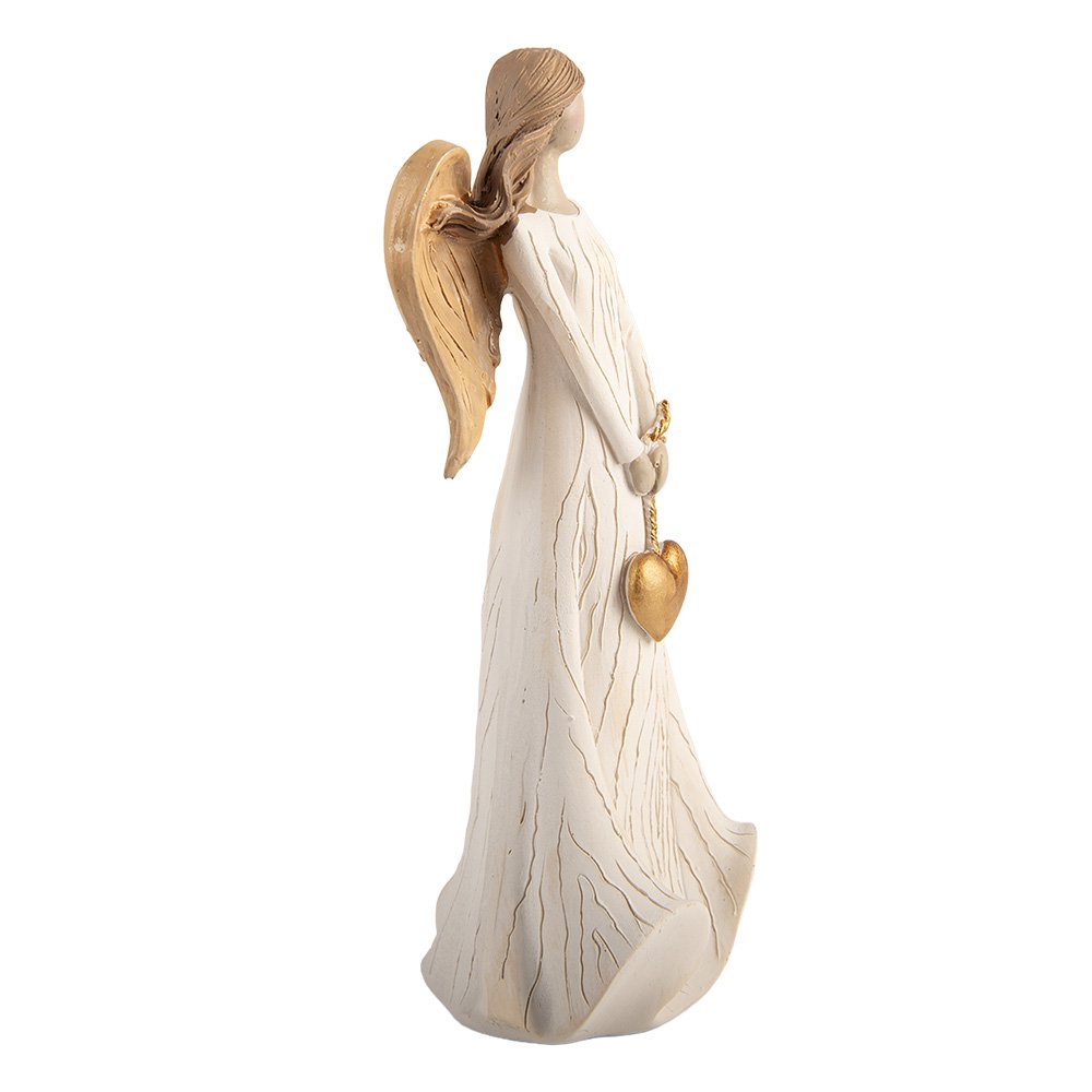 Kerstdecoratie Beeld Engel 10x8x25 cm Beige Kunststof