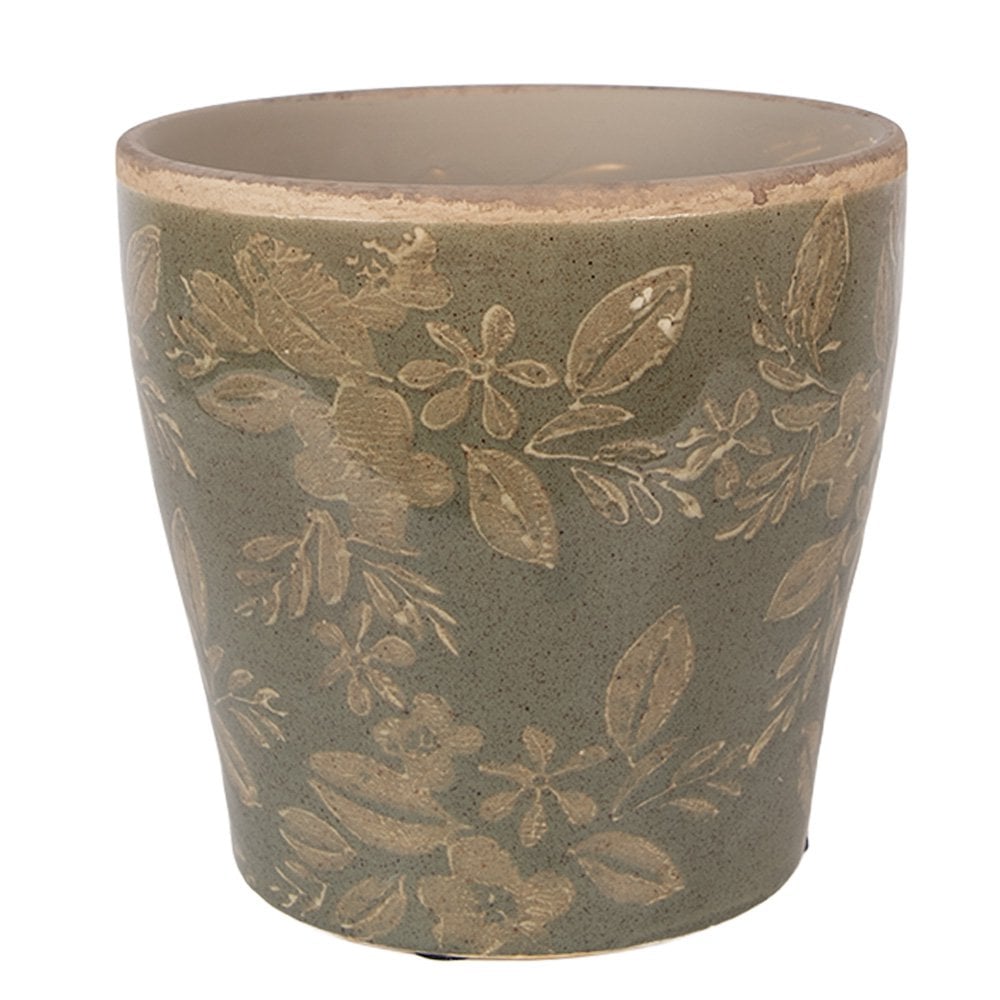 Bloempot Ø 14x13 cm Groen Keramiek