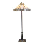 Tiffany Vloerlamp Ø 50x164 cm Beige Glas Staande Lamp