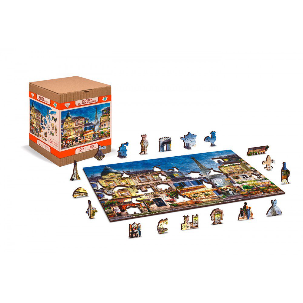 Wooden City 2in1 Houten Legpuzzel, Breakfast in Paris, FR0004XL, 51,9x37,5cm