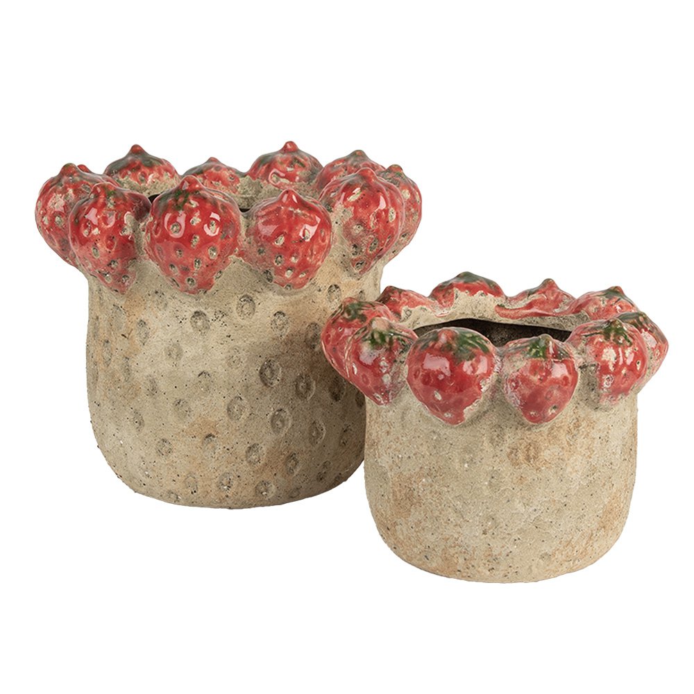 Bloempot Ø 19x16 cm beige terracotta