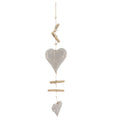 Guirlande hout hart 72x15x3cm grijs
