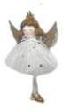 Stoffen engel 4st 14cm wit