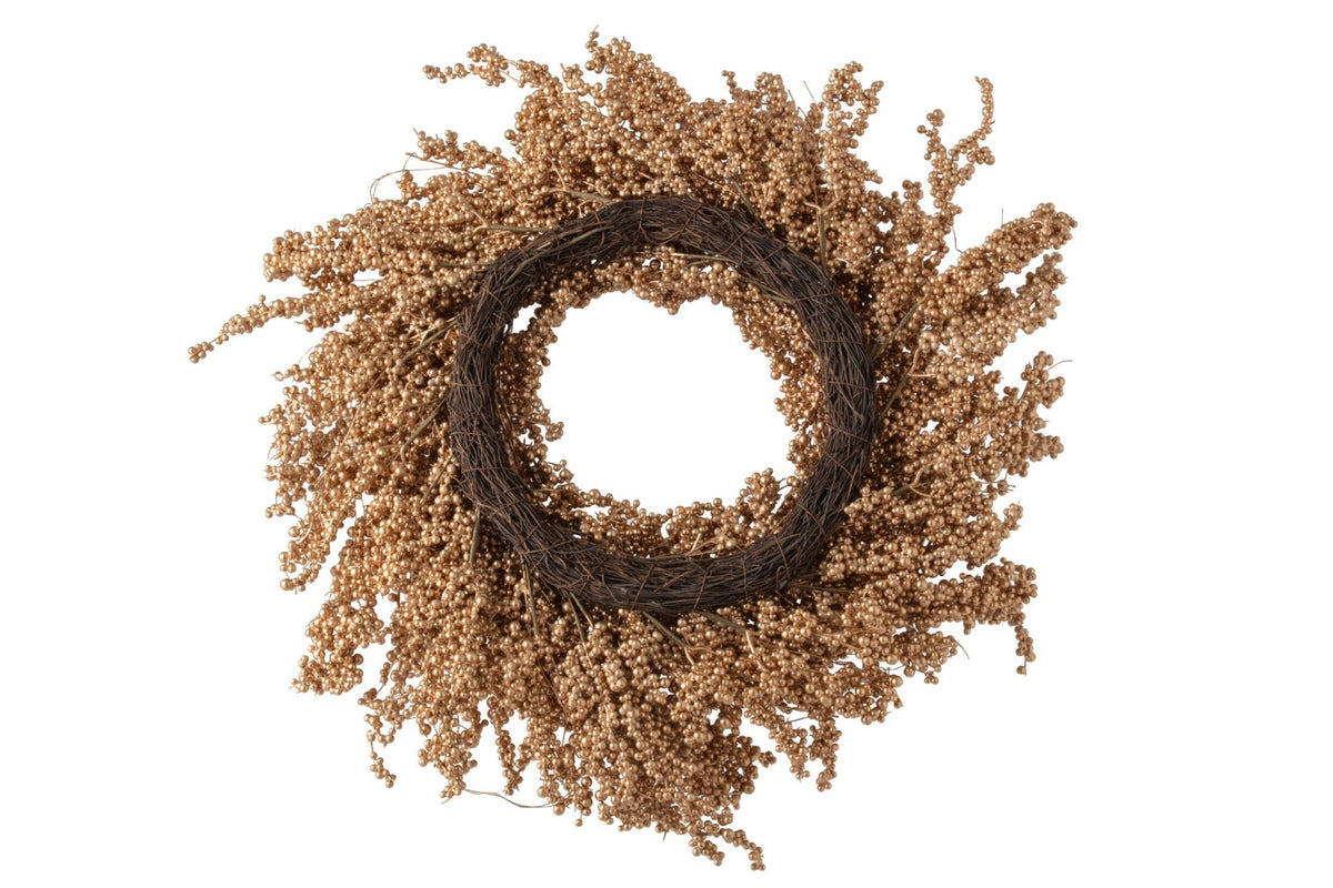 J-Line Krans met bessen - foam - goud