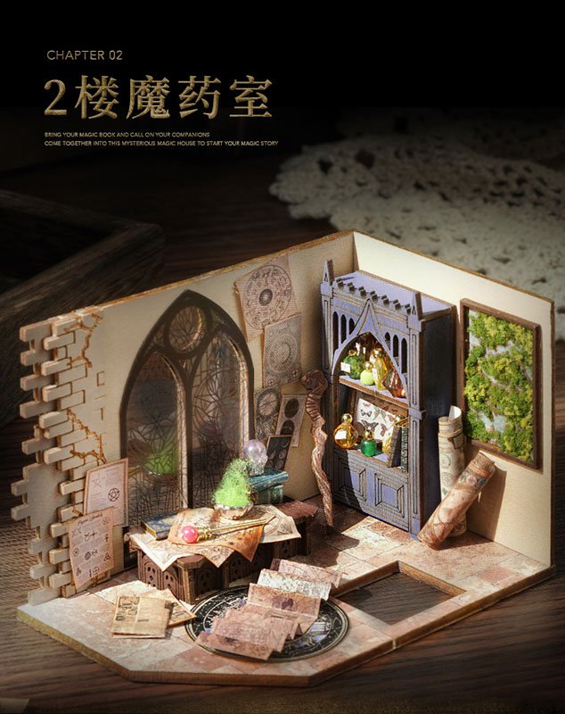 Cutebee, 3D DIY Huisje, Magic House, LV-03B, 22,8x16,2x22,5cm
