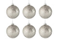 J-Line kerstbal Blinkend - glas - zilver - small - doos van 6