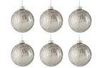J-Line kerstbal Blinkend - glas - zilver - small - doos van 6