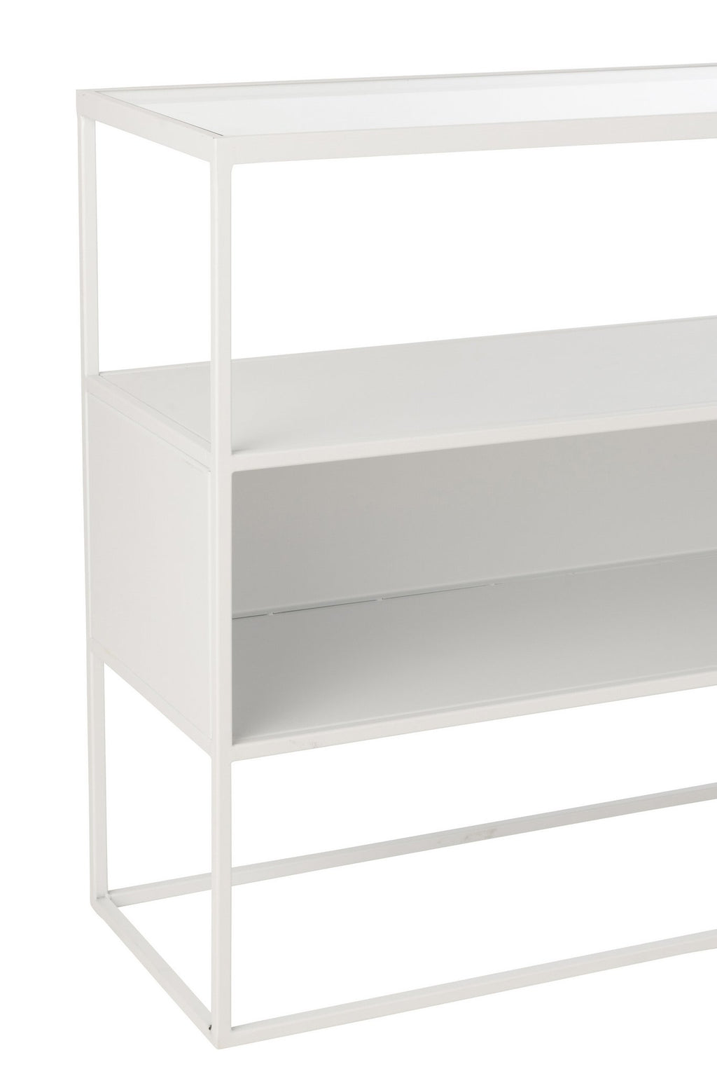 J-Line console Vierkant - metaal/glas - wit