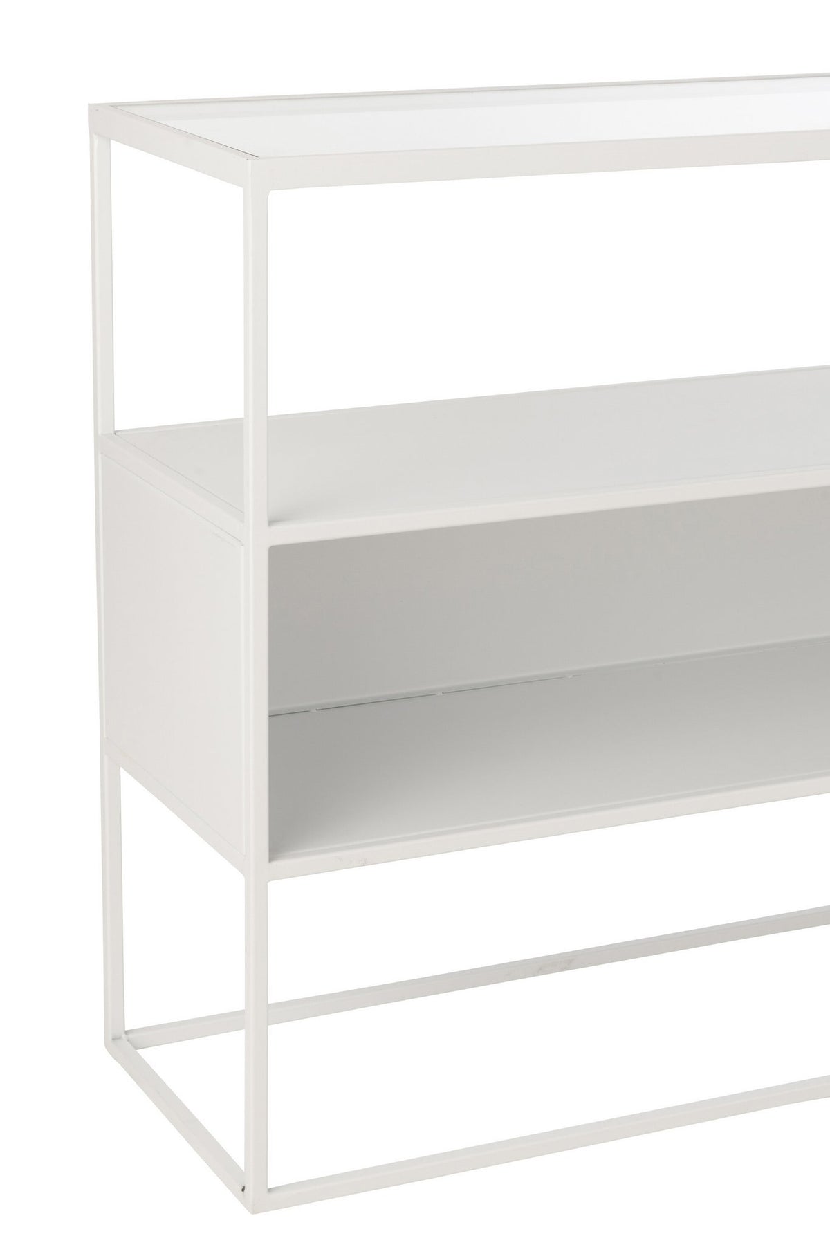 J-Line console Vierkant - metaal/glas - wit