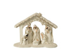 J-Line Kerststal - steen - lichtbeige/goud - large