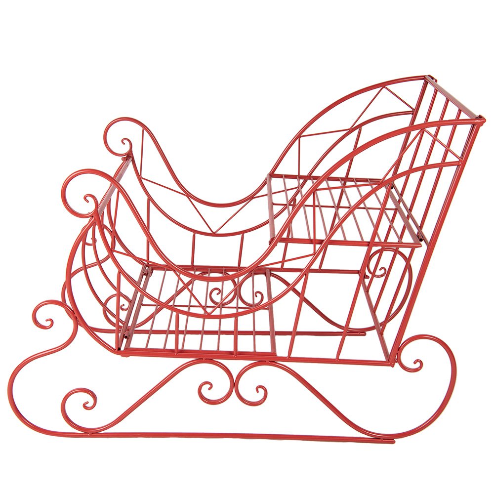 Arrenslee Kerst Groot 90x51x68 cm Rood Metaal