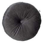 Dutch Decor Olly - Kussen Ø38 cm - Rond fluweel - Antraciet Grijs