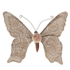 Decoratie Vlinder 28x4x22 cm Beige Synthetisch
