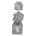 Kerstdecoratie met LED-verlichting Cadeau 25x25x97 cm / 3xAA Zilverkleurig Metaal