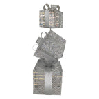Kerstdecoratie met LED-verlichting Cadeau 25x25x97 cm / 3xAA Zilverkleurig Metaal