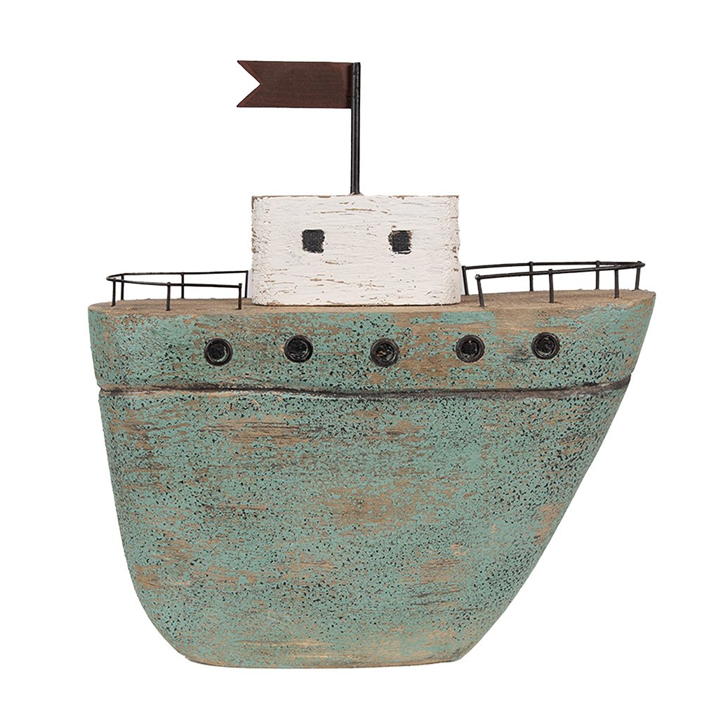 Decoratie Boot Groen Metaal