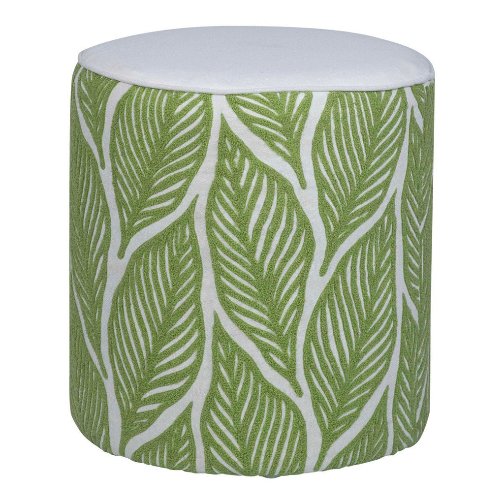 Lilou Poef bladeren groen 40x40x45cm