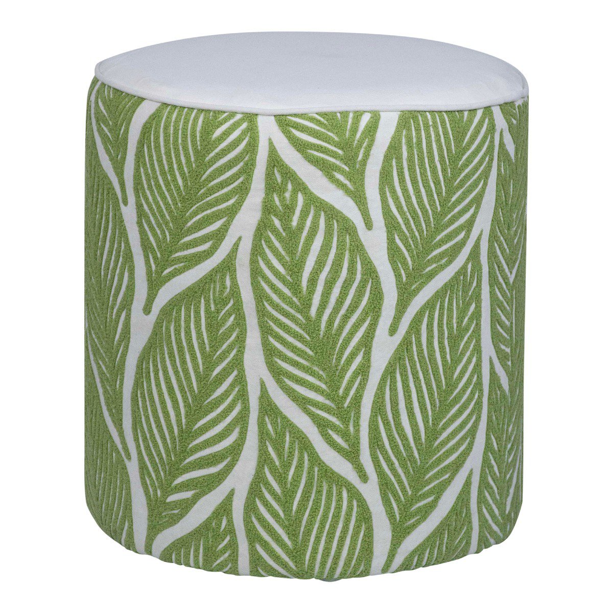 Lilou Poef bladeren groen 40x40x45cm