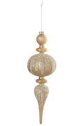 J-Line kerstbal Druppel Glitters - glas - goud