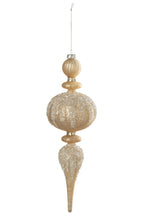 J-Line kerstbal Druppel Glitters - glas - goud