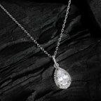 Sieradenset | Sterling zilveren hanger ketting CZ | Parel