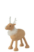 J-Line figuur Hert Vacht - polyresin - naturel/wit - large