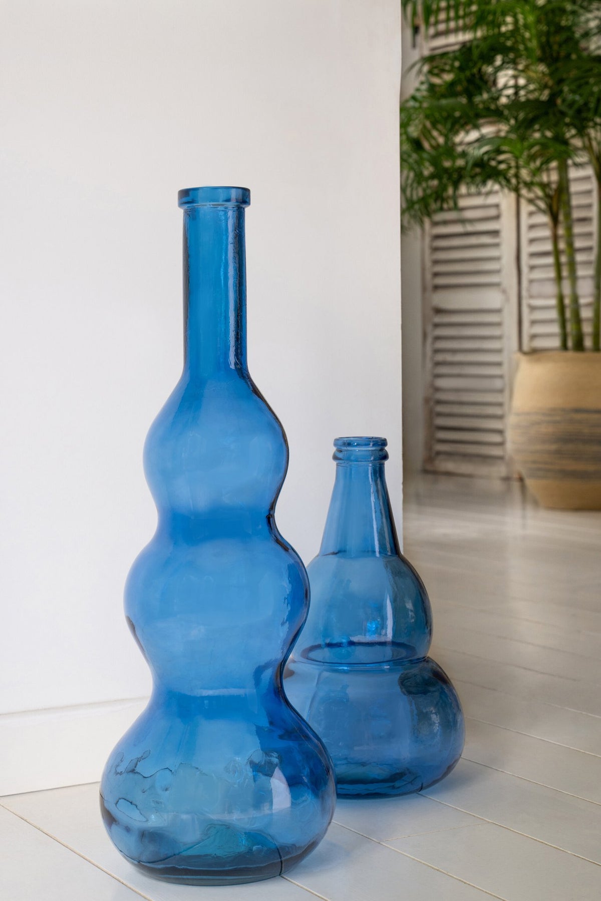 J-Line vloervaas - glas - blauw