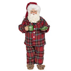 Beeld Kerstman 28 cm Rood Groen Textiel Beeld