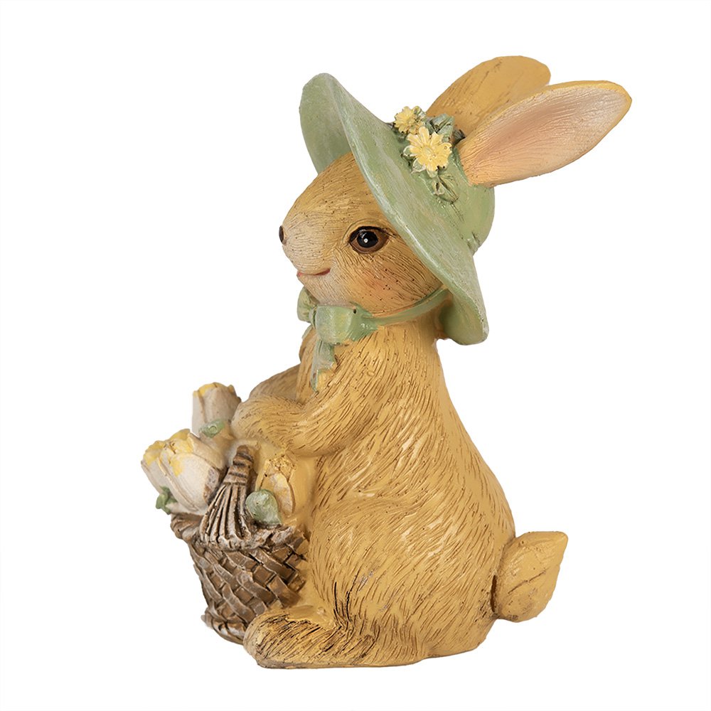 Beeld Konijn 11 cm Bruin Groen Polyresin